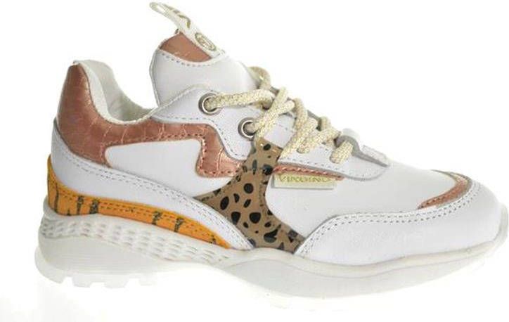 Vingino Mandy leren chunky sneakers wit/multi