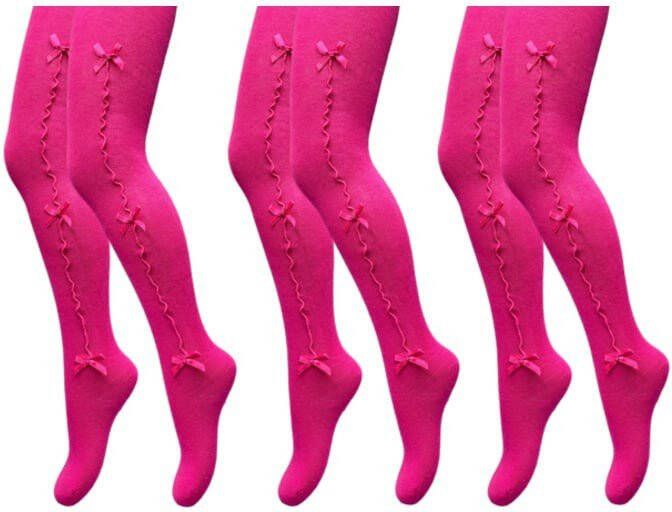 White Label 3 pack maillots meisjes strikjes fuchsia