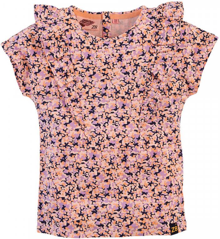 Z8 ! Meisjes Shirt Korte Mouw -- All Over Print Katoen/elasthan