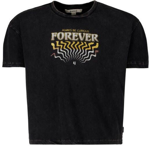 Garcia T shirt met printopdruk verwassen zwart