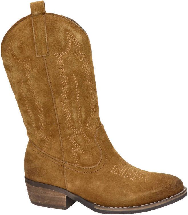 Nelson Kids suède cowboylaarzen cognac