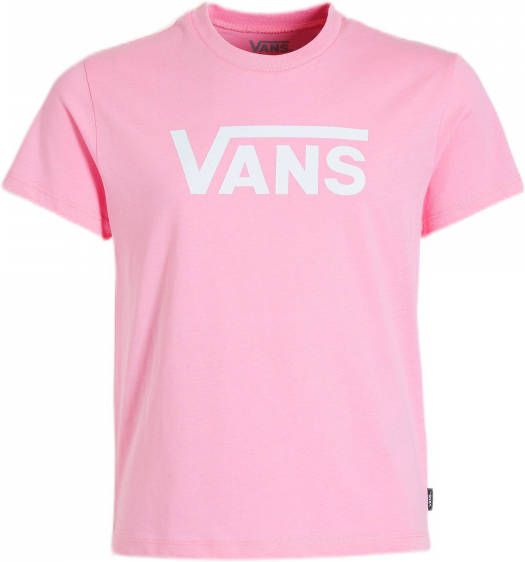 VANS T shirt Flying V Crew met logo roze